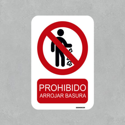 Señal Prohibido Arrojar Basura