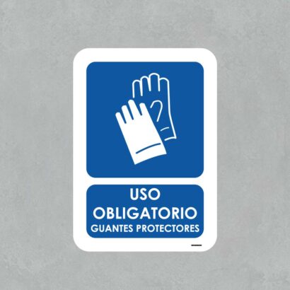 Señal uso obligatorio guantes protectores