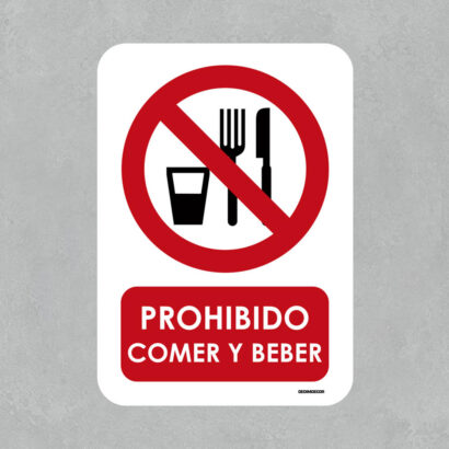 Señal Prohibido Comer y Beber