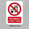 Señal Prohibido Comer y Beber