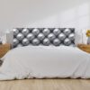 Cabecero Cama PVC Imitación Capitoné Cromado