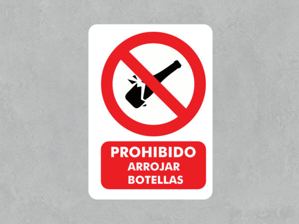 Señal Prohibido Arrojar Botellas