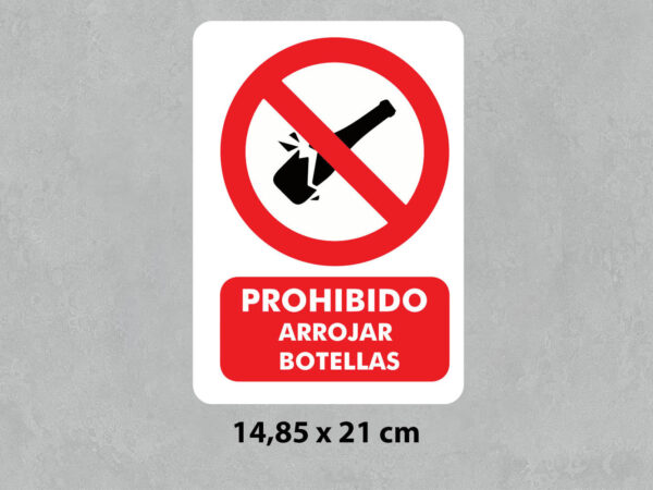 Señal Prohibido Arrojar Botellas