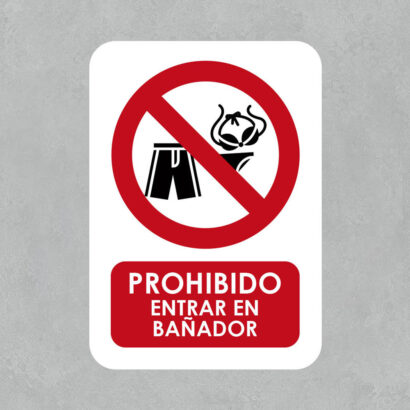 Señal Prohibido Entrar en Bañador