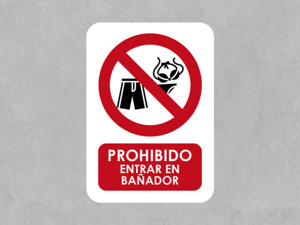 Señal Prohibido Entrar en Bañador