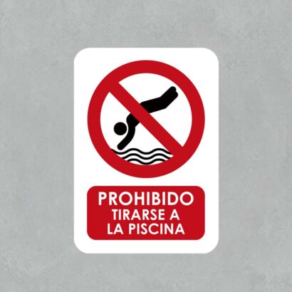 Señal Prohibido Tirarse a la Piscina