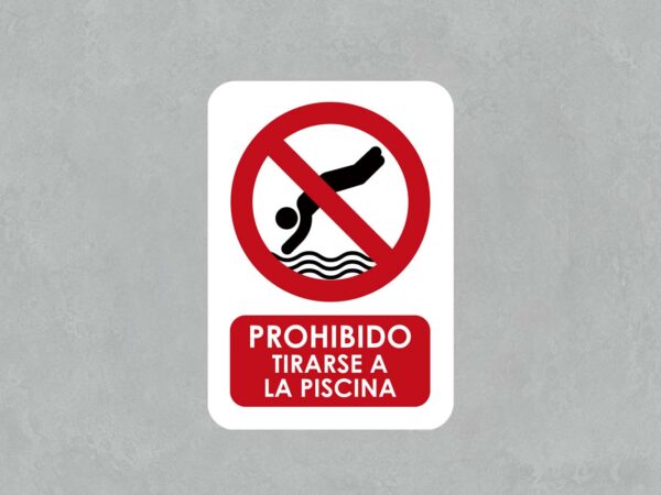 Señal Prohibido Tirarse a la Piscina