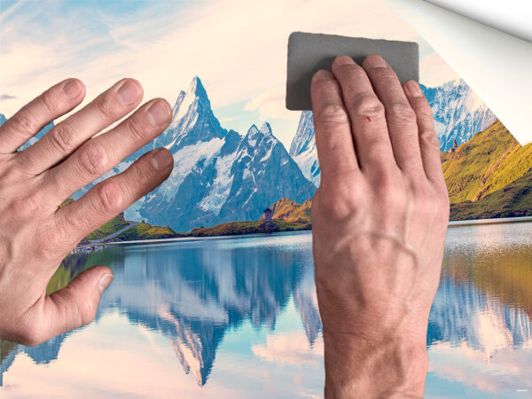 Fotomural Vinilo Lago Montaña Los Alpes