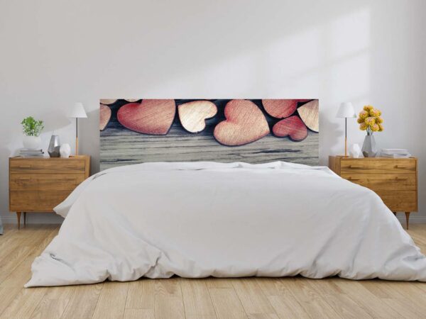 Cabecero Cama Corazones Madera