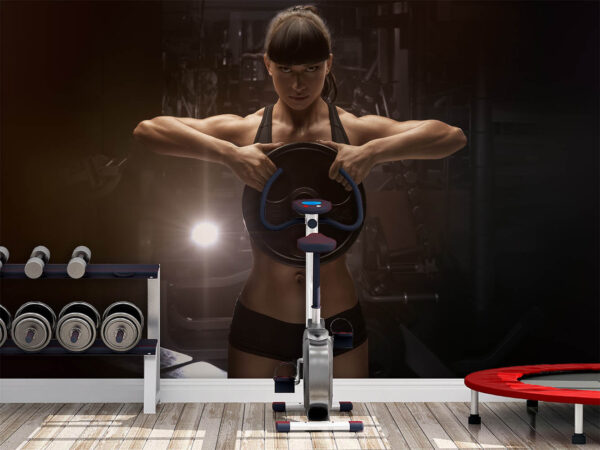 caricia poco claro Creyente Fotomural Gimnasio Chica Body Pump | Oedim Decor