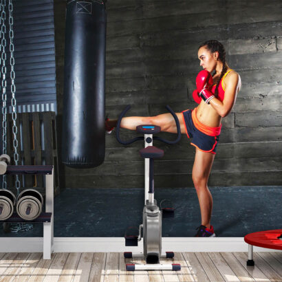 Fotomural Gimnasio Chica Cardio Punch Boxeo