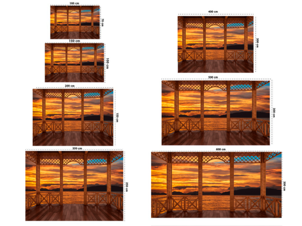 Fotomural Vinilo Paisaje Lago Atardecer