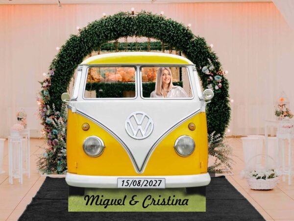 Photocall Furgo Volkswagen Naranja Personalizada