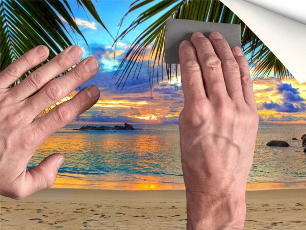 Fotomural Vinilo Amanecer Playa Tropical
