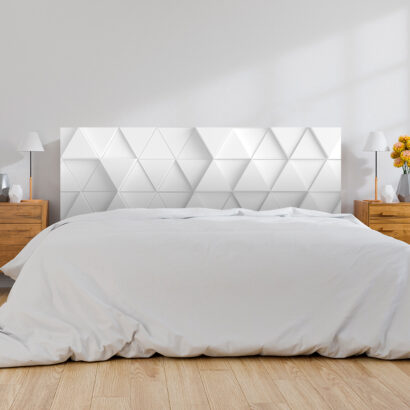 Cabecero Cama Triángulos Blancos