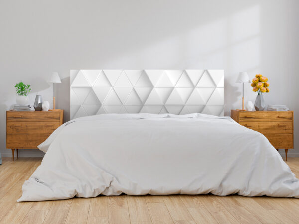 Cabecero Cama Triángulos Blancos