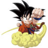 Pegatina pared Dragon Ball Classic Goku Nube Kinton diseño