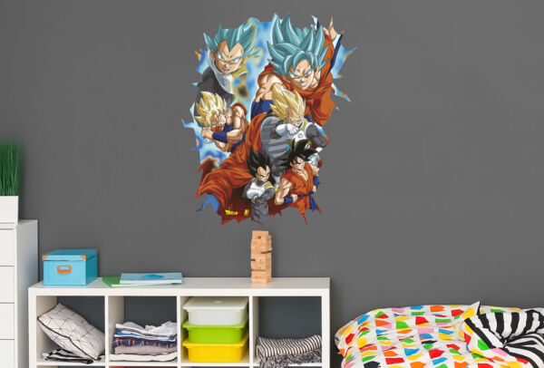 Vinilo de Pared Efecto Hueco 3D Dragon Ball Super Super Saiyan Blue montaje