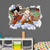 Vinilo de Pared Efecto Hueco 3D Dragon Ball Classic Krilin y Goku Lucha montaje