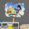 Vinilo de Pared Efecto Hueco 3D Dragon Ball Classic Krilin y Goku montaje