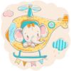 Vinilo Infantil Elefante Helicoptero Diseño