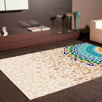 Alfombra PVC Mosaico Marrón Circular