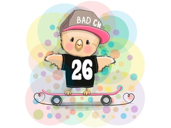 Vinilo Infantil Pajaro Skate Diseño