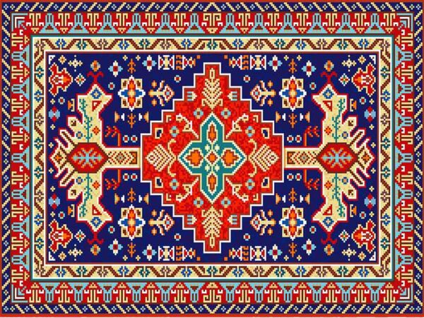 Alfombra PVC Tapiz Geométrico Rojo