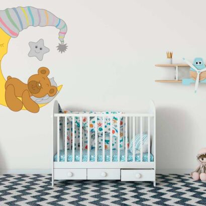 Vinilo Infantil Dulces Sueños Osito Gris