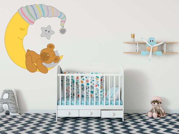 Vinilo Infantil Dulces Sueños Osito Gris