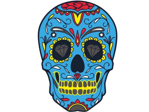 Vinilo Pegatina La Catrina Azul Diseño