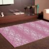 Alfombra PVC Flor De Lirio Rosada