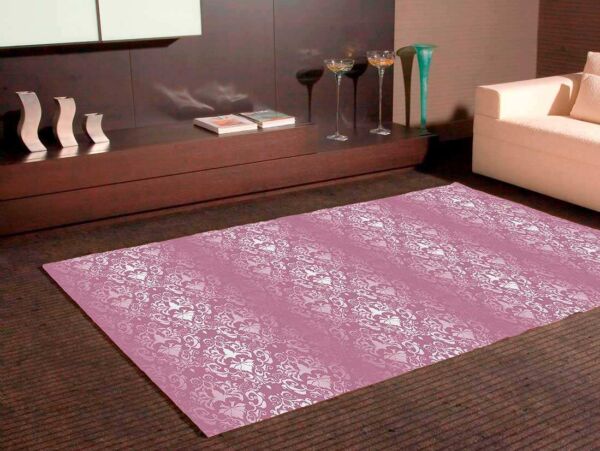 Alfombra PVC Flor De Lirio Rosada