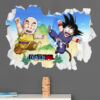 Vinilo de Pared Efecto Hueco 3D Dragon Ball Classic Krilin y Goku montaje