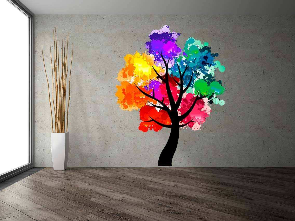 Vinilo Decorativo Árbol Colores