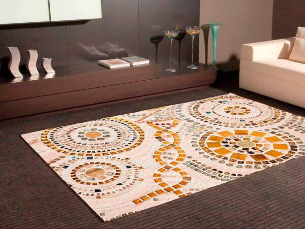 Alfombra PVC Mosaico Romano Naranja