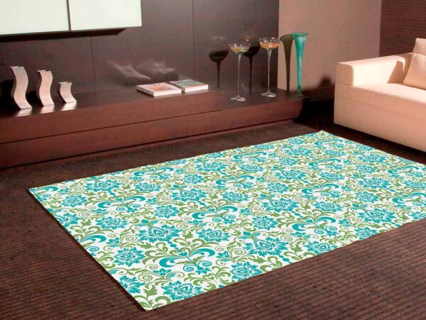 Alfombra PVC Cenefa Floral Bicolor