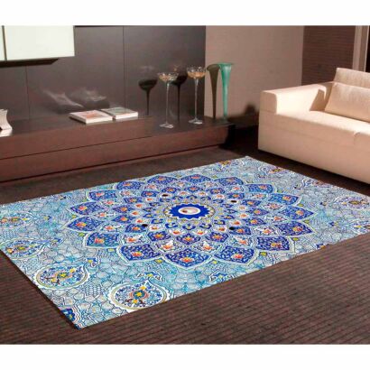 Alfombra PVC Gran Mandala Azul