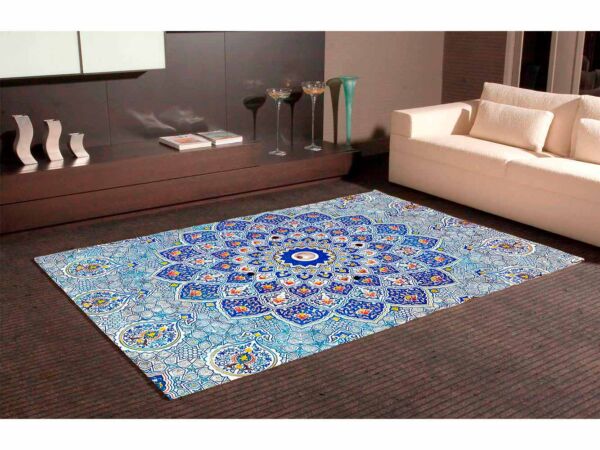 Alfombra PVC Gran Mandala Azul