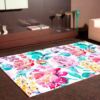 Alfombra PVC Flores Acuarela