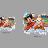 Vinilo de Pared Efecto Hueco 3D Dragon Ball Classic Krilin y Goku Lucha medidas