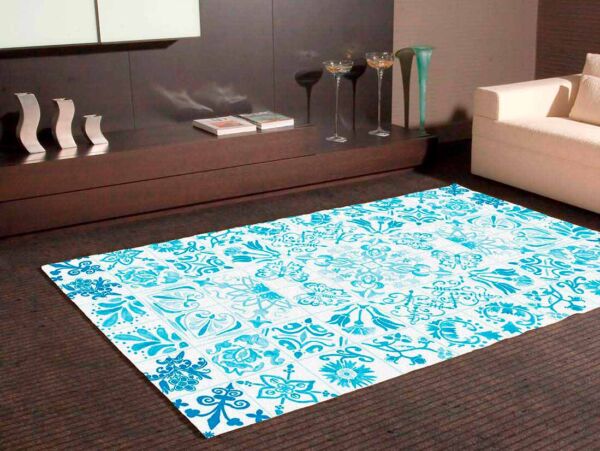 Alfombra PVC Mosaicos Modernos Azules