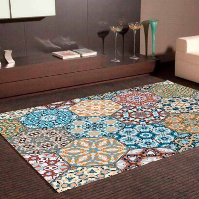 Alfombra PVC Mosaico Hexagonal Ornamental