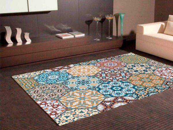 Alfombra PVC Mosaico Hexagonal Ornamental