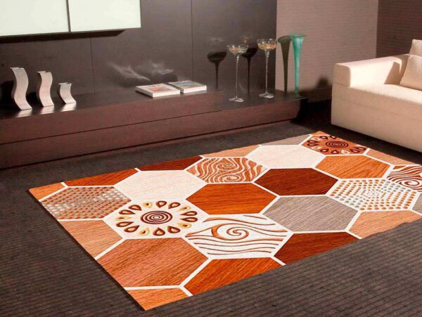 Alfombra PVC Geometría Tipo Artesanal