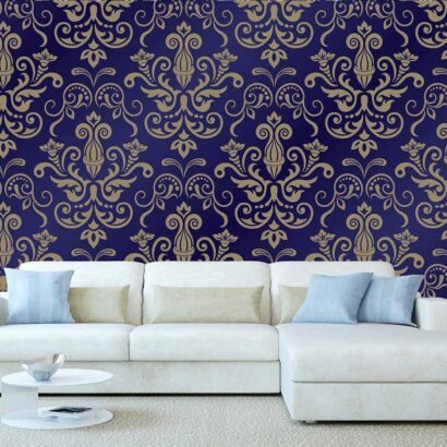 Fotomural Papel Pintado Retro Floral Beige