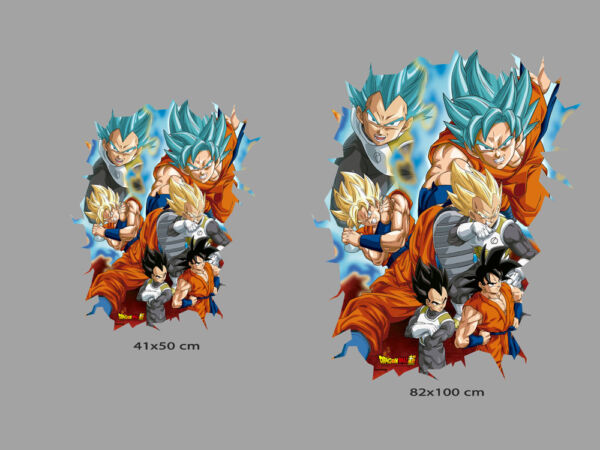 Vinilo de Pared Efecto Hueco 3D Dragon Ball Super Super Saiyan Blue medidas