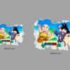 Vinilo de Pared Efecto Hueco 3D Dragon Ball Classic Krilin y Goku medidas