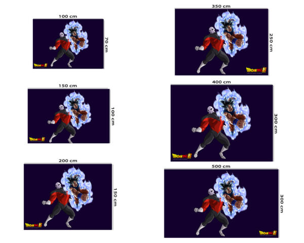 Fotomural Dragon Ball Goku vs Jiren medidas