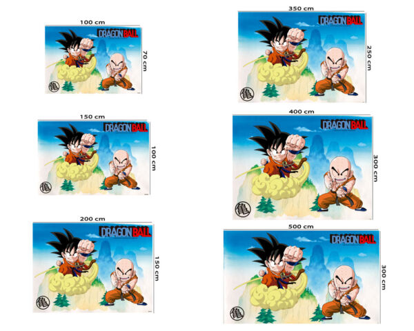 Papel Pintado de Pared Dragon Ball Classic Goku y Krillin medidas